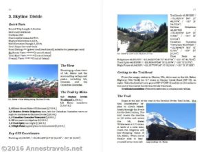 Sample page from "A View Junkie's Guide to Dayhiking Washington" by Anne Whiting