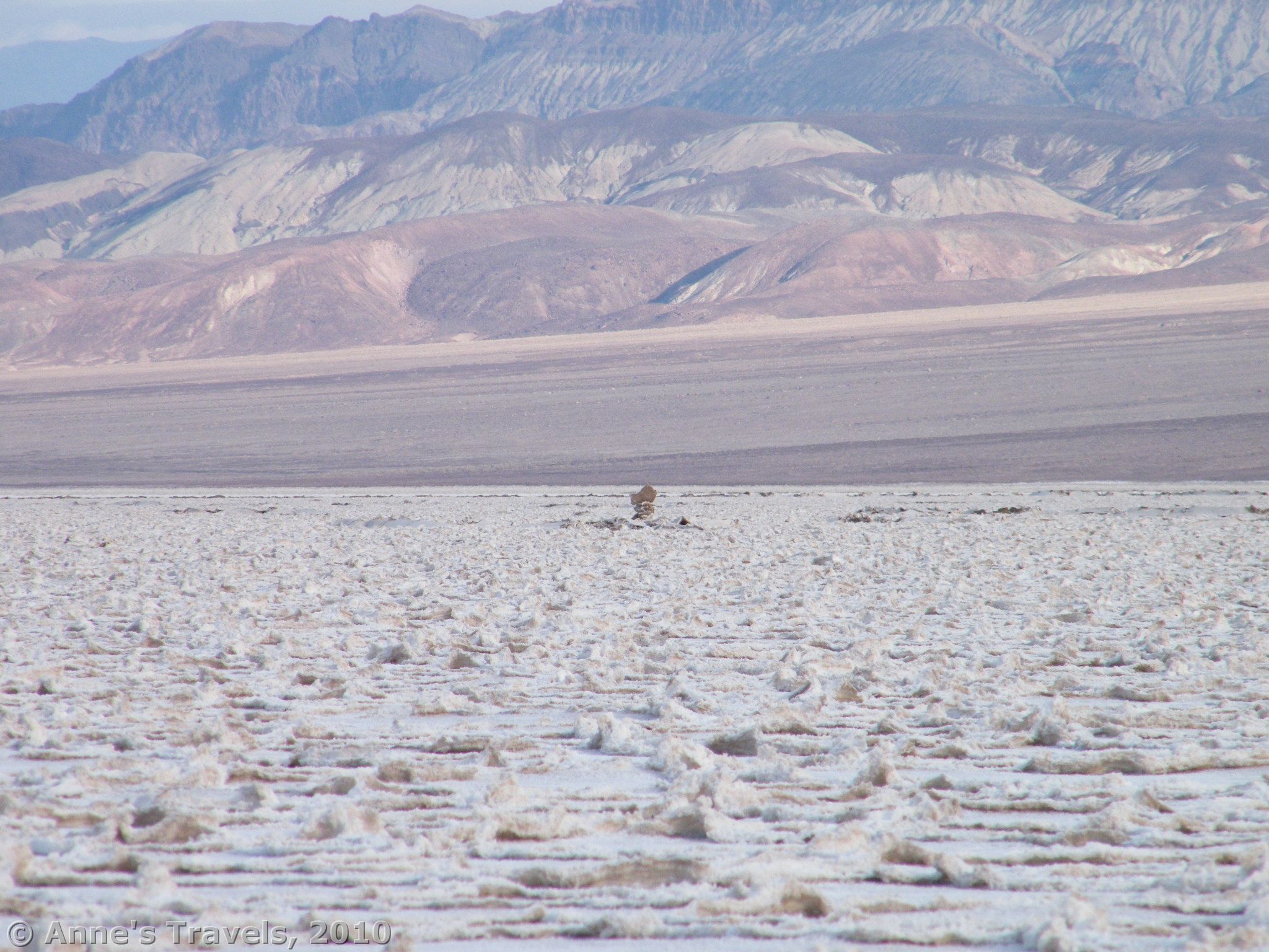 Walking across the Badwater Flats in Death Valley National Park, California