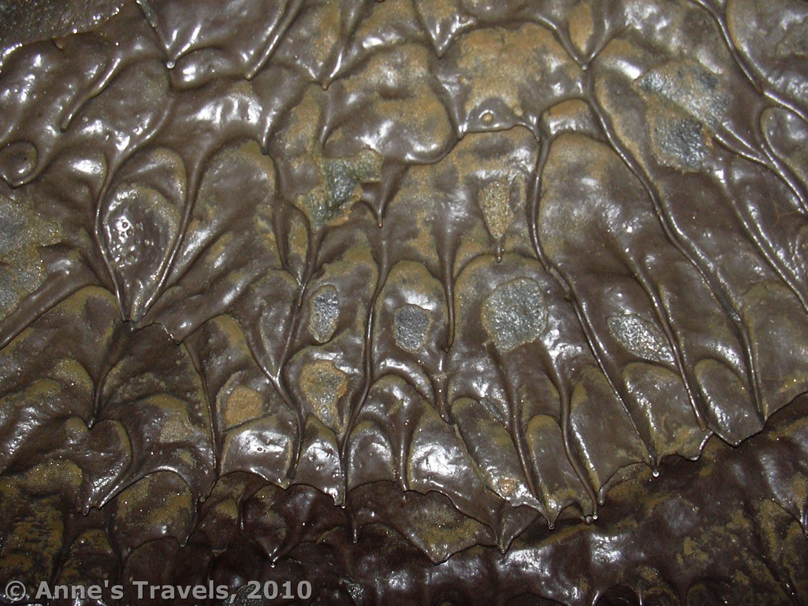 Lava drips in Harvey's Chocolate Cave in Lava Beds National Monument, California