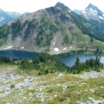 The Twin Lakes from Winchester Fire Lookout in Mt. Baker Area, Washington