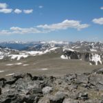 View from Hallett Peak across Flattop Mountain, Rocky Mountain National Park, Colorado