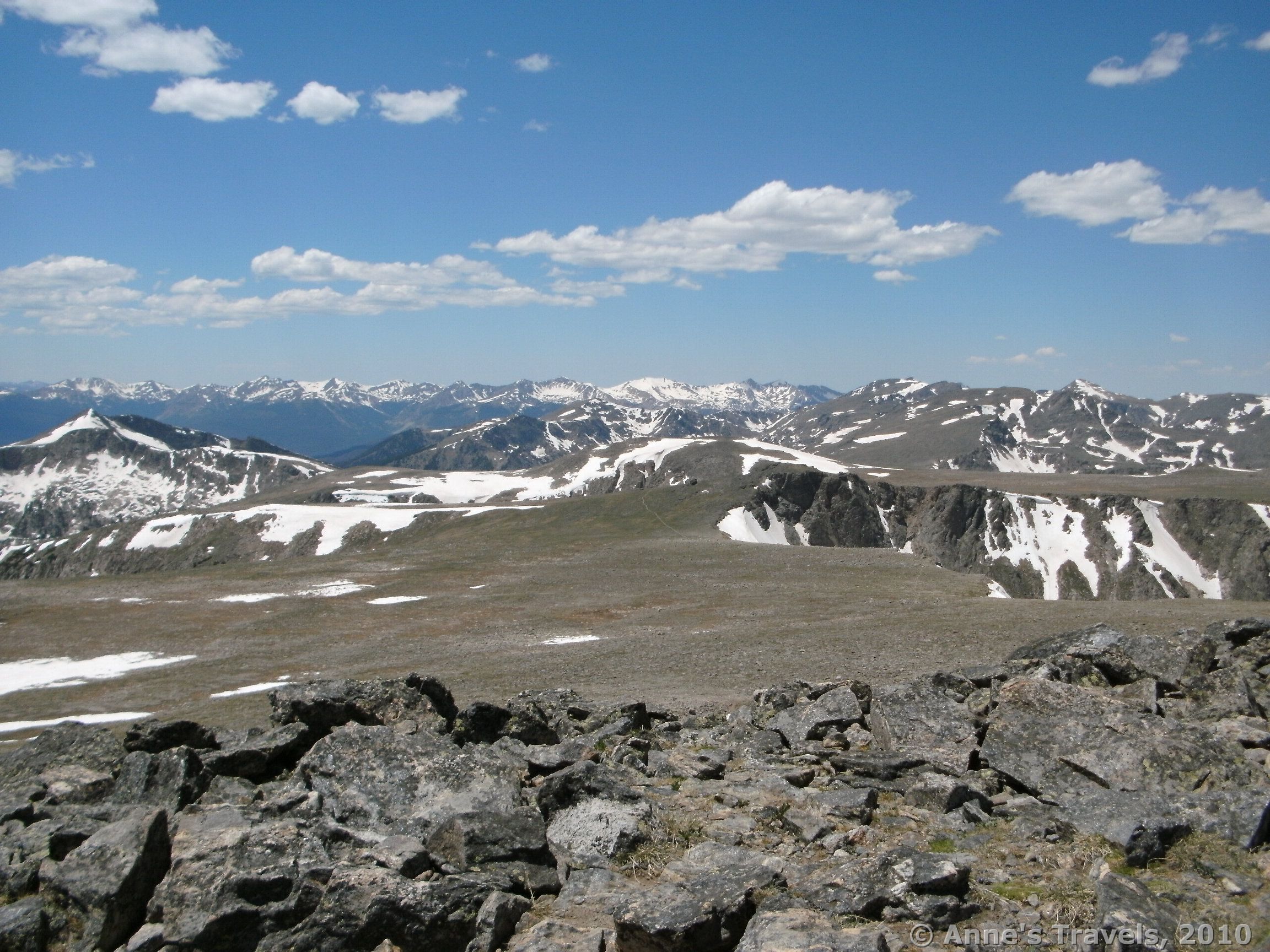 View from Hallett Peak across Flattop Mountain, Rocky Mountain National Park, Colorado