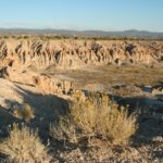 Looking down on Cathedral Gorge at Sunset, Nevada