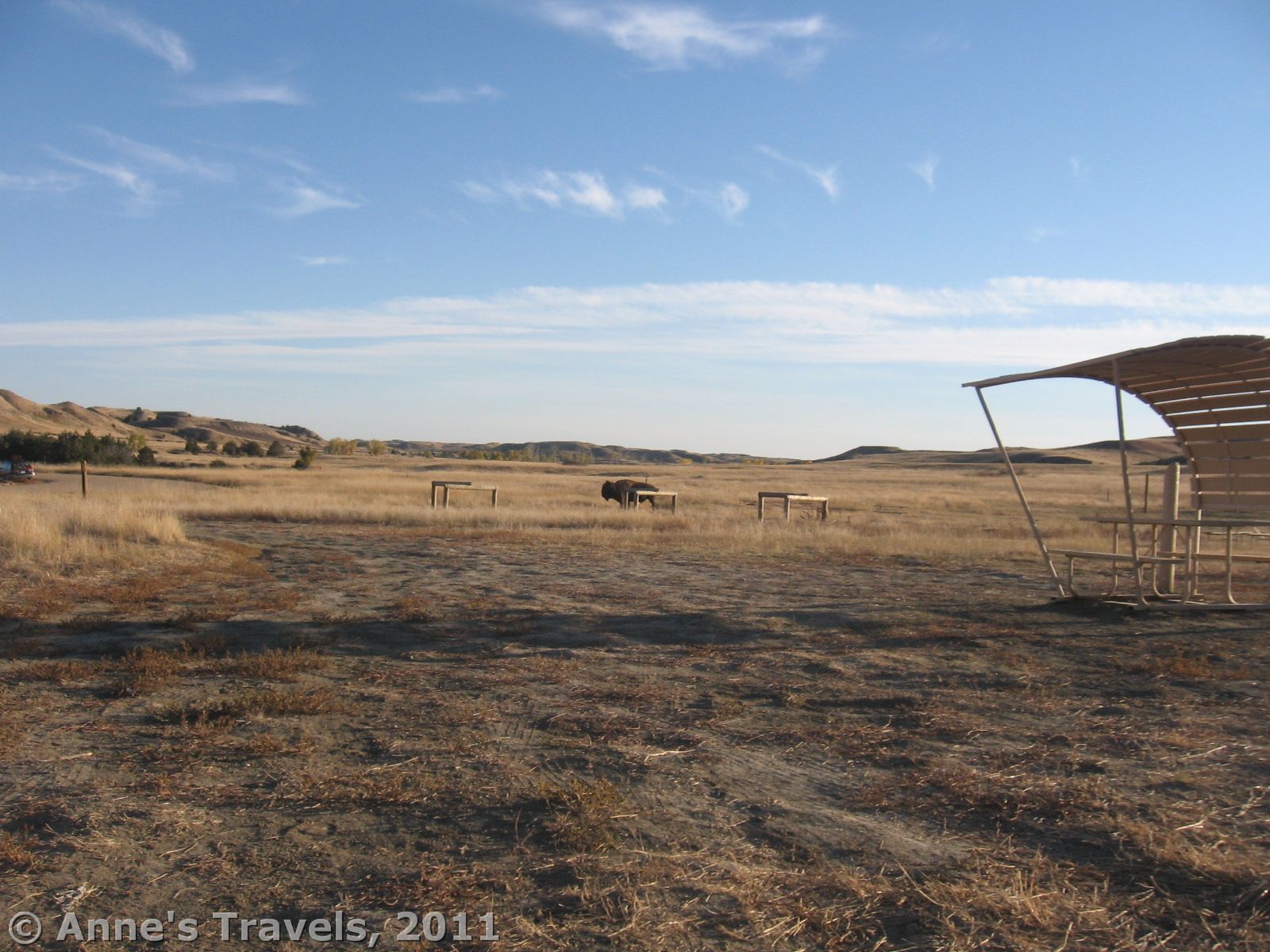 Our very first campsite at Badlands National Park. Sage Creek Campground, South Dakota.