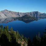 Crater Lake soon after sunrise, Crater Lake State Park, Oregon