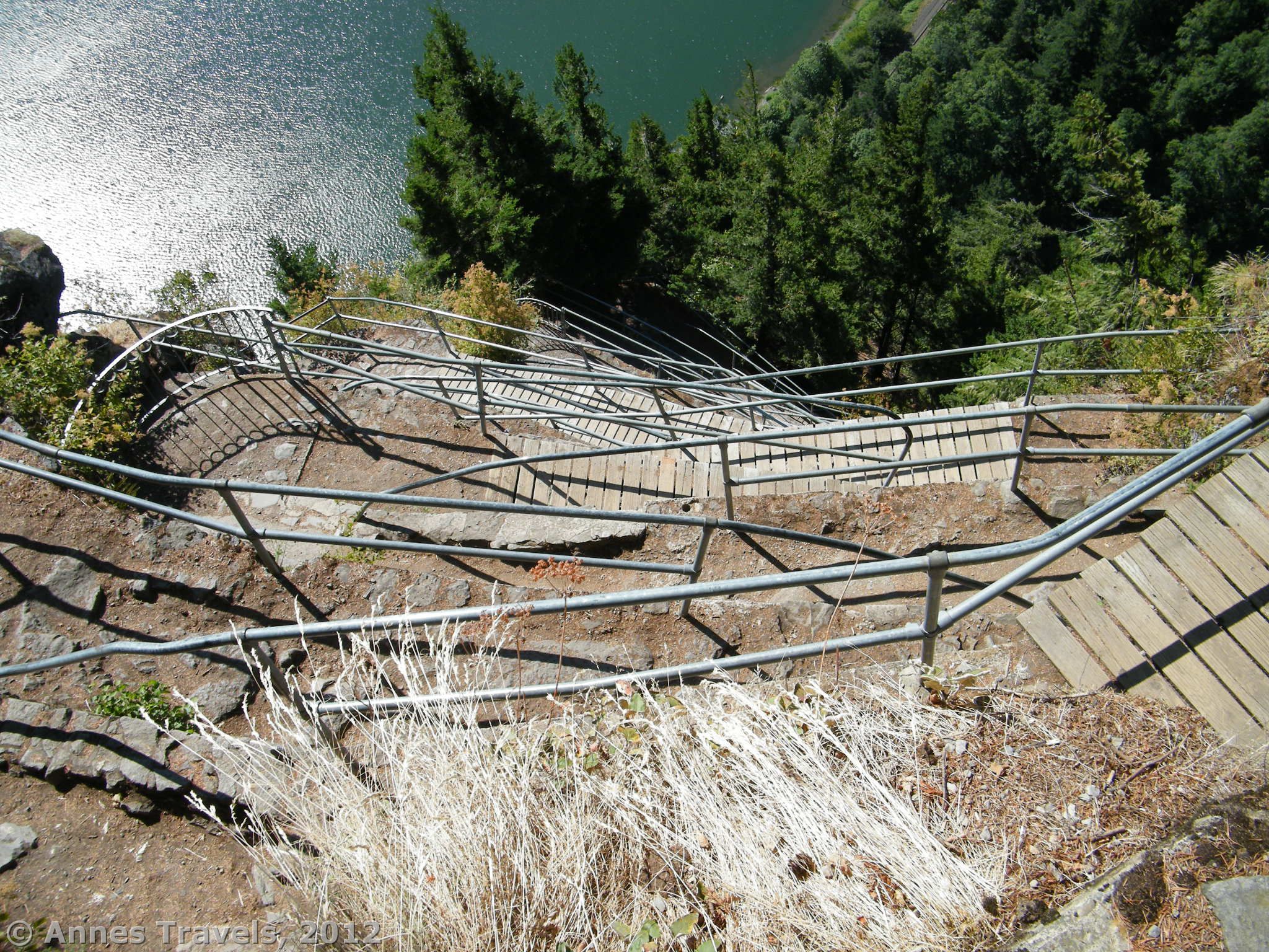 Looking down on the Beacon Rock Trail, Beacon Rock State Park, Washington