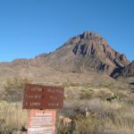 Sign marking the Oak Springs Trail in Big Bend National Park, Texas