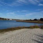 The beach at Sailfish Street Park, Holden Beach, North Carolina