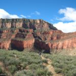 Cliff views along the Tonto Trail between the South Kaibab and Bright Angel Trails, Grand Canyon National Park, Arizona