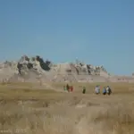 Hiking on the west end of the Castle Trail, Badlands National Park, South Dakota