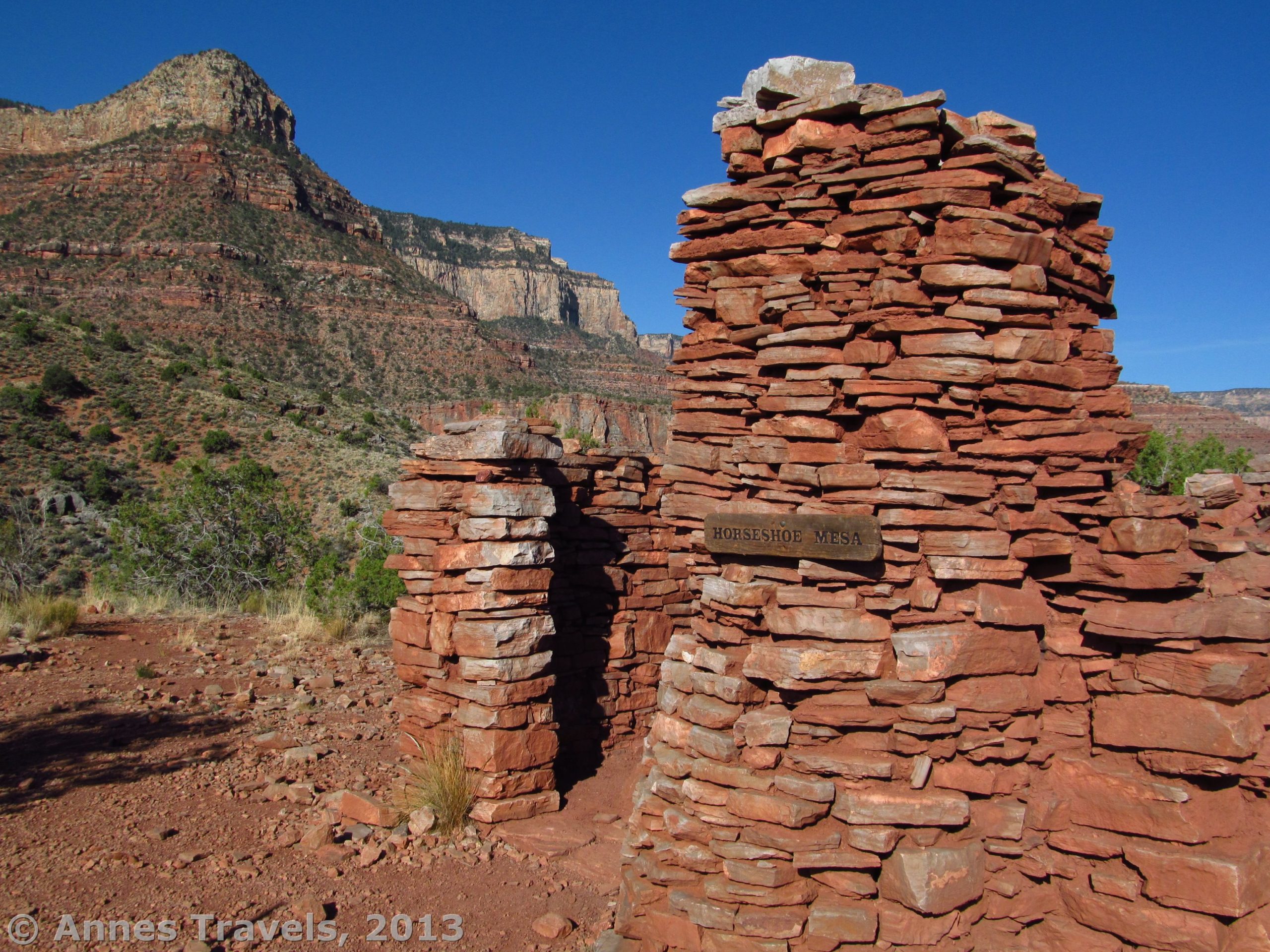 Ruin of a building from the Last Chance Mine on Horseshoe Mesa, Grandview Trail, Grand Canyon National Park, Arizona