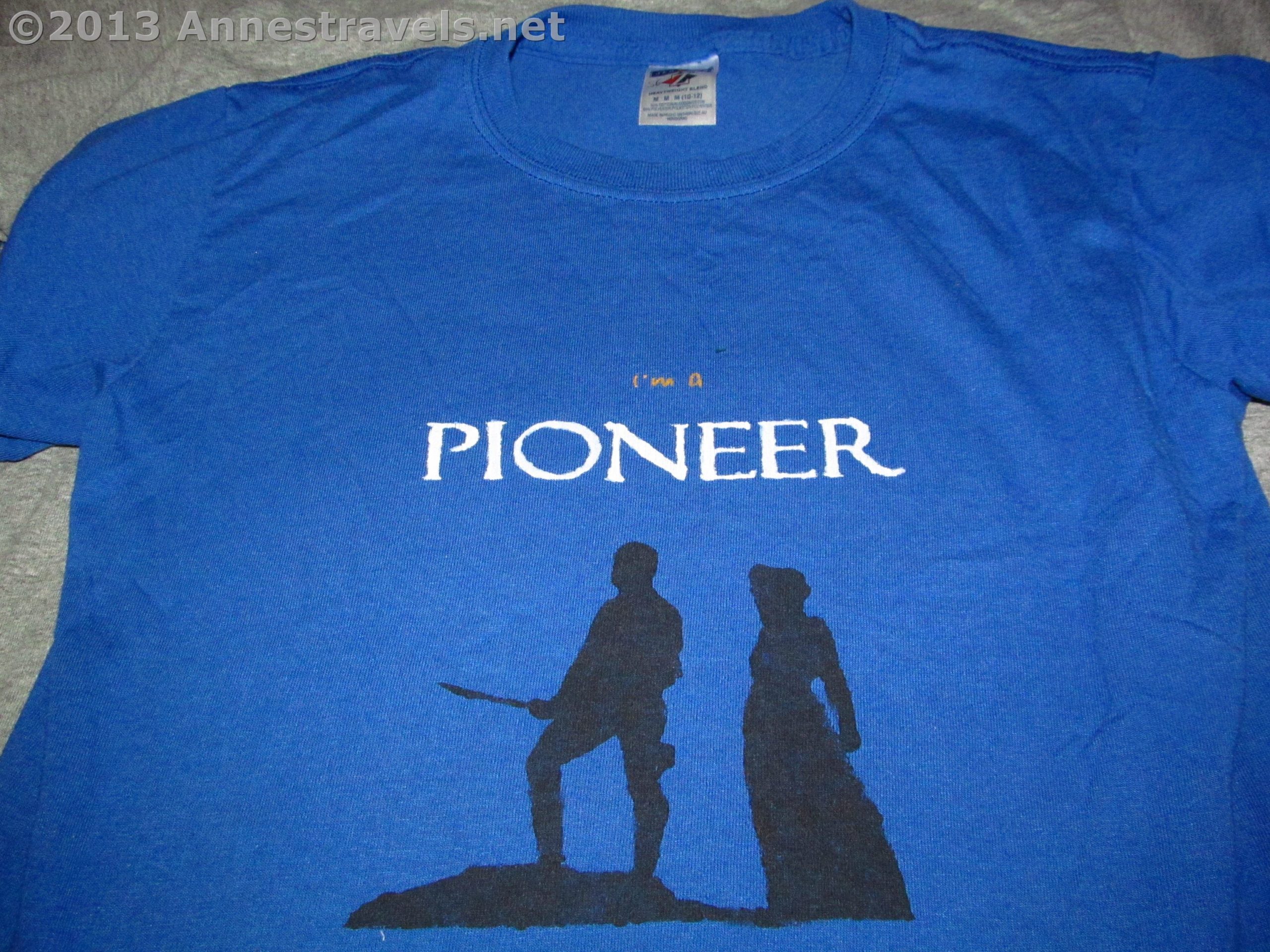 A hand-painted shirt with the message "I'm a Pioneer"