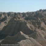 In the reality of the Badlands in Badlands National Park, South Dakota