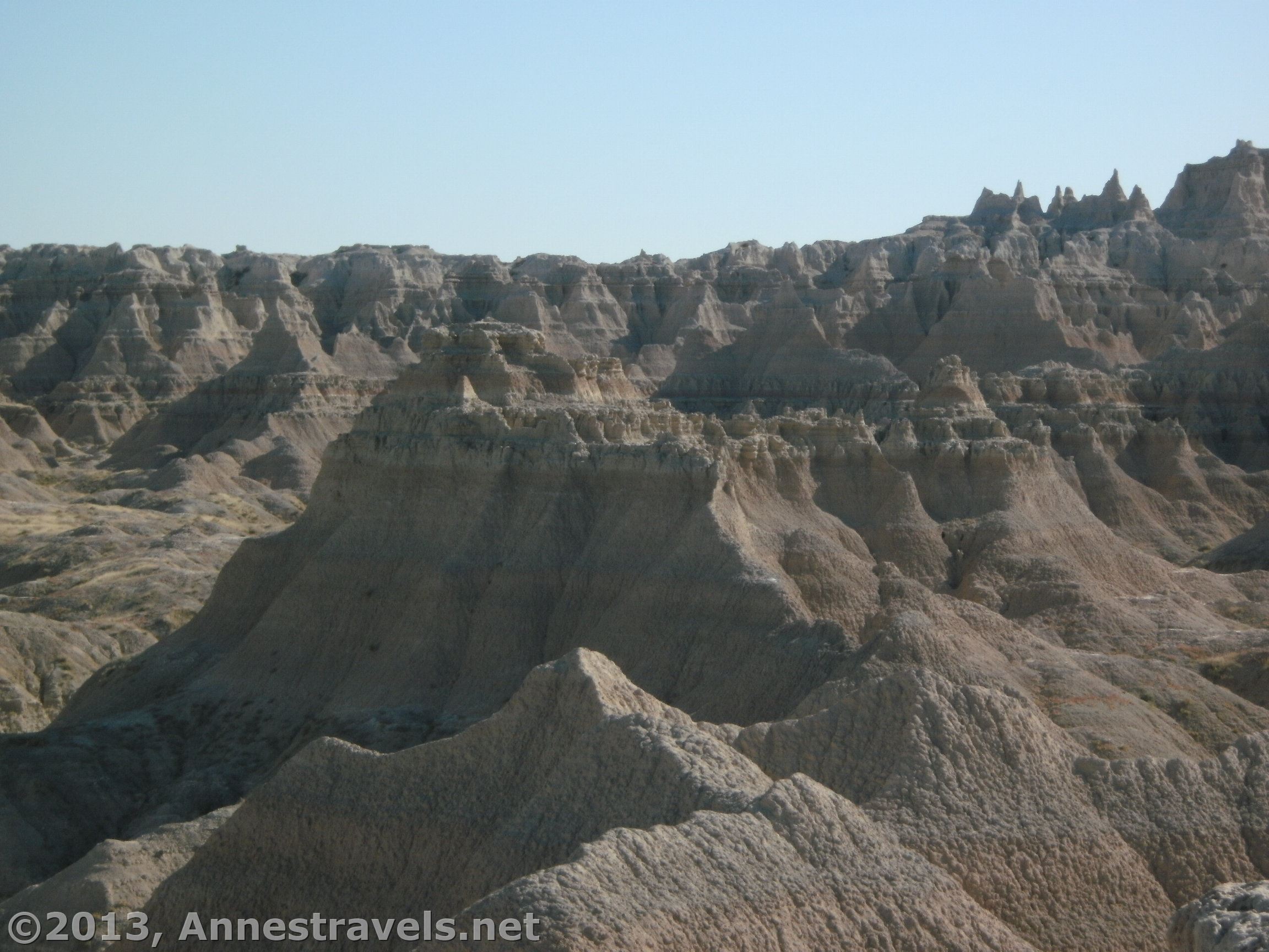 In the reality of the Badlands in Badlands National Park, South Dakota