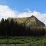 Amphitheatre Peak stands above Trappers Lake in the Flat Tops Wilderness Area, Colorado