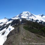 About 5 miles along the Skyline Divide Trail, Mt. Baker looms, grand and spectacular. Skyline Divide Trail, Mount Baker-Snoqualmie National Forest, Washington