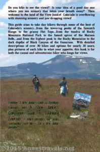 Back Cover of A View Junkie's Guide to Dayhiking Colorado by Anne Whiting