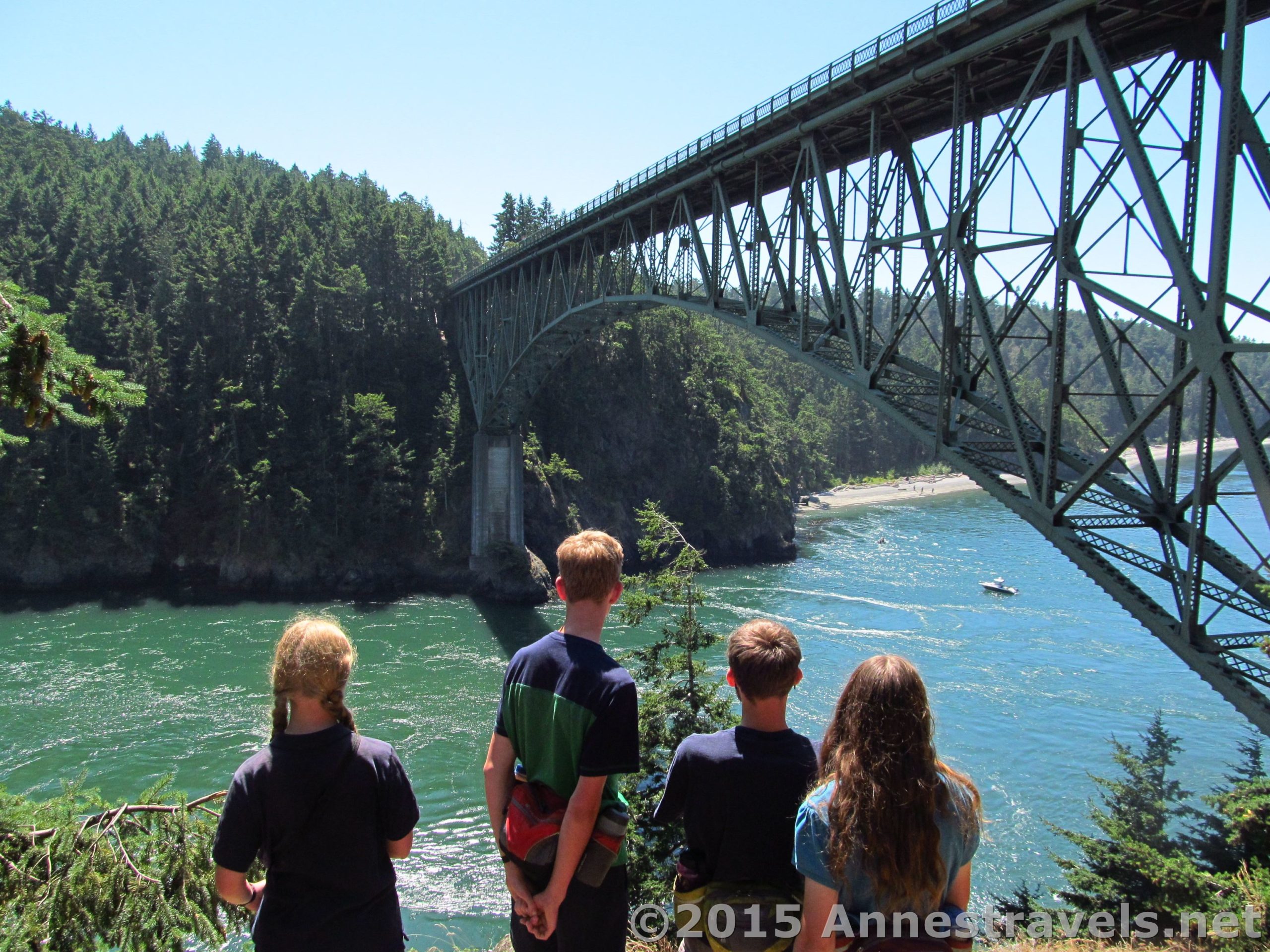 Looking at the Deception Pass Bridge from Pass Island, Deception Pass State Park, Washington
