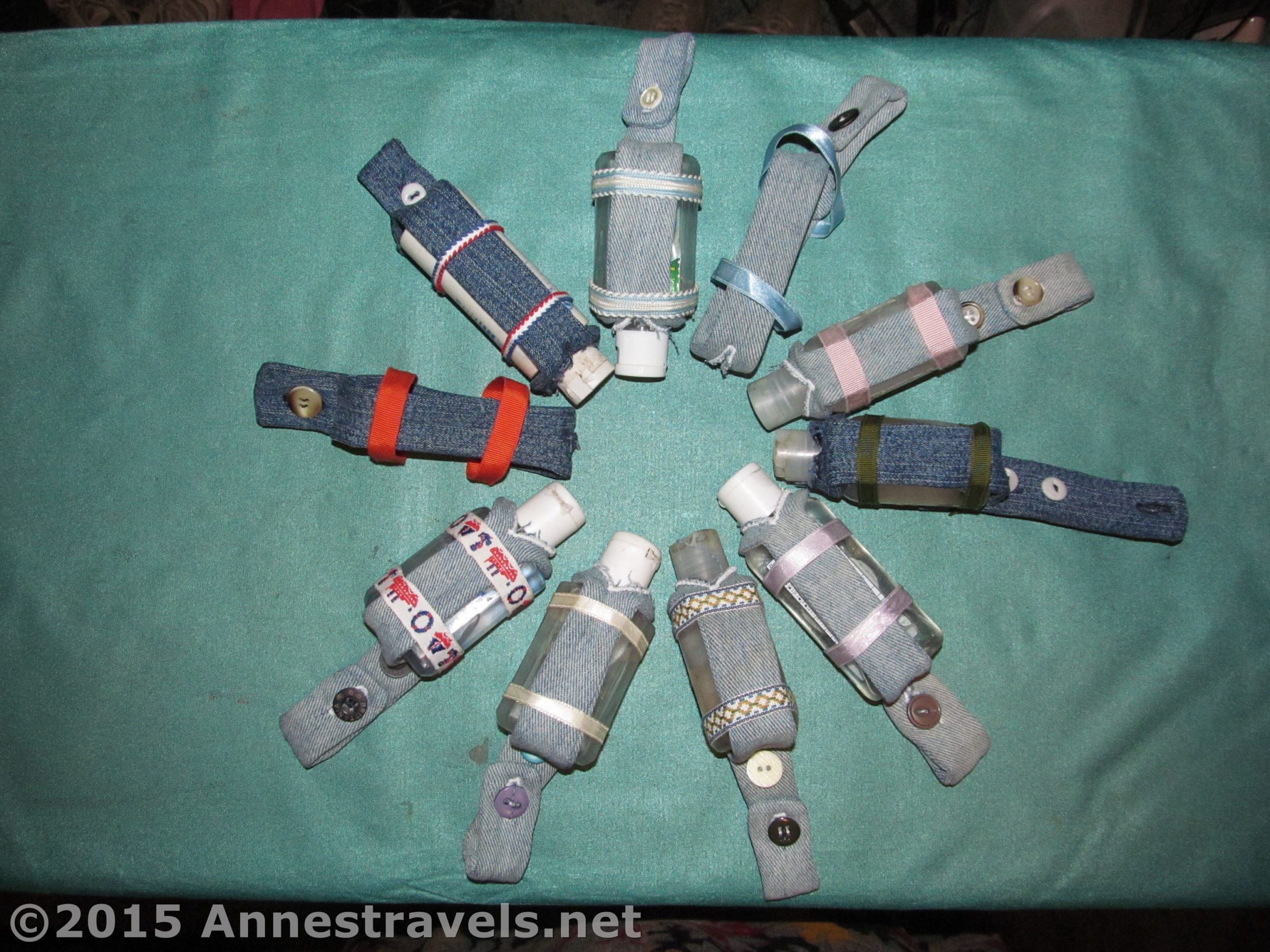 Make your own holder for hand sanitizer bottles!