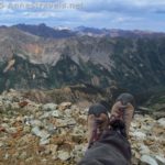 Showing off my hiking boots in Electric Pass, White River National Forest, Colorado