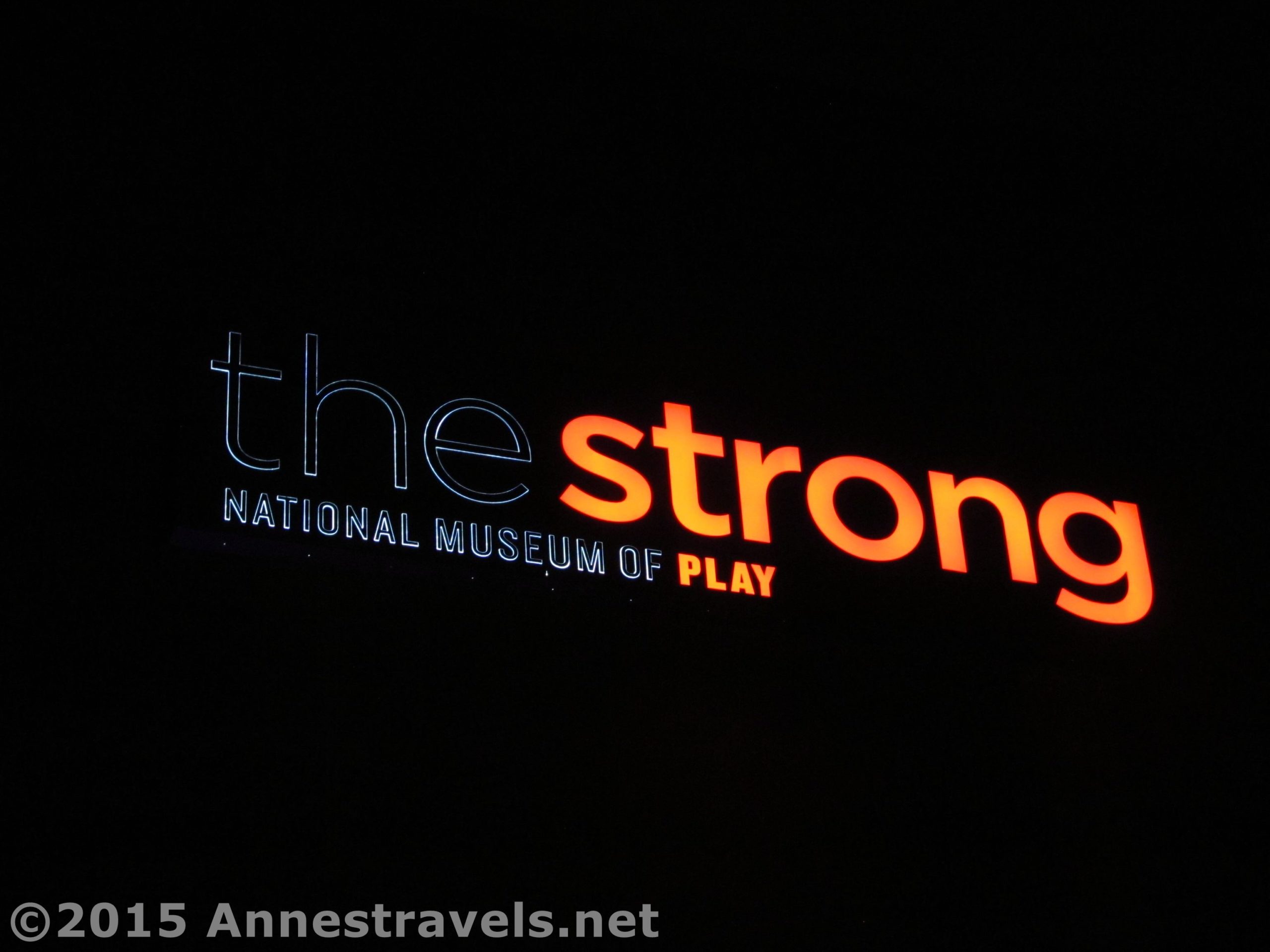 Sign outside the Strong National Museum of Play, Rochester, New York.