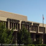 Walking along the sidewalk, looking at the US Mint in Philadelphia, Pennsylvania