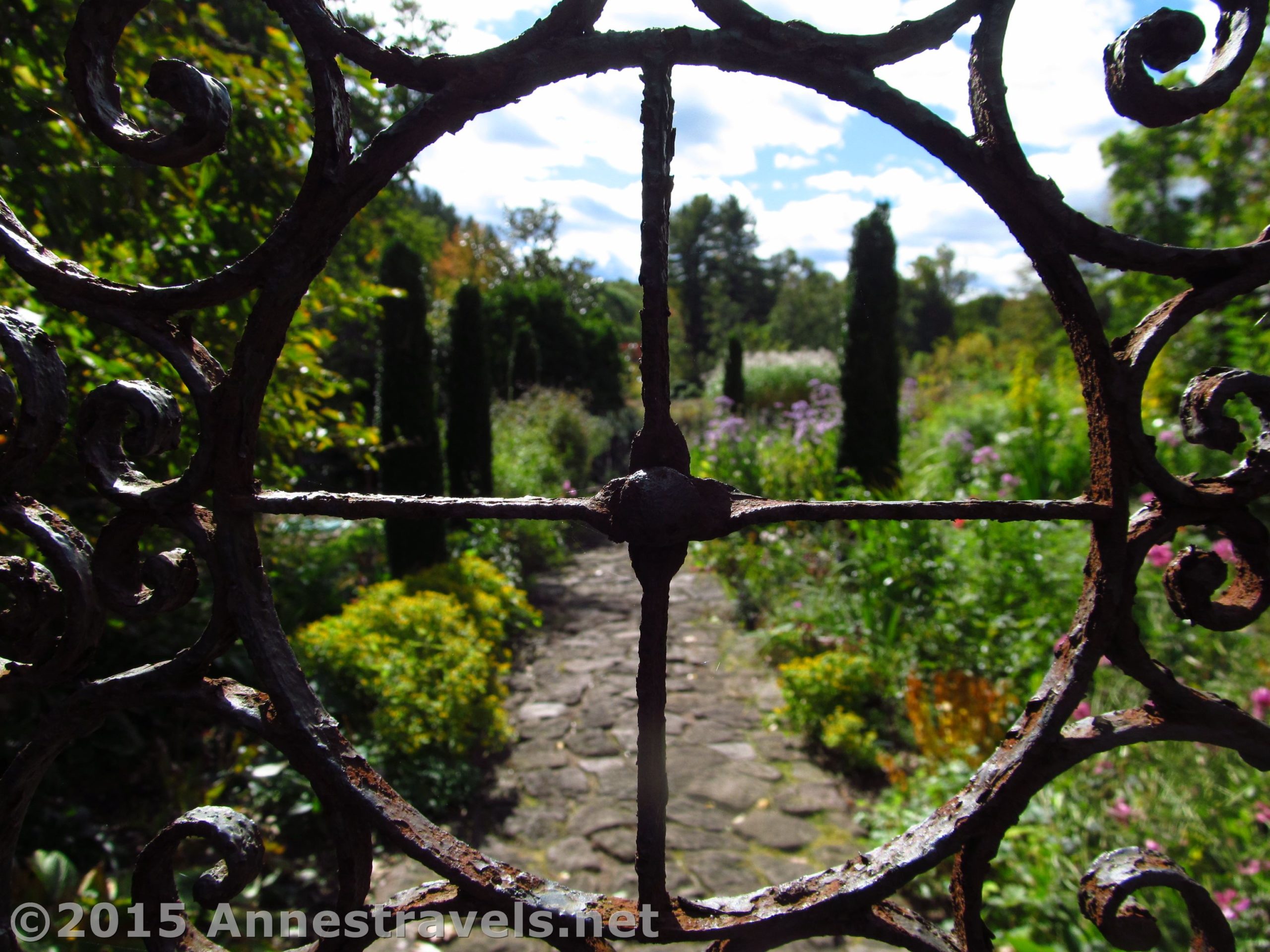 The gate into the Cottage Garden, Willowwood Arboretum, Chester, New Jersey