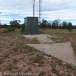 All that's left of the Pilot Hill Aircraft Arrow that once directed cross-country planes by day and by night, near I-80 in Wyoming