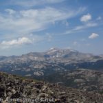 Wind River Peak while descending Roaring Fork Mountain above Stough Creek Pass in the southern Wind River Range, Wyoming