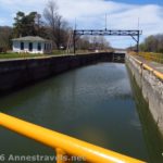 Lock 30 as seen from the top of the lock, Macedon Canal Park along the Erie Canal Path, New York.