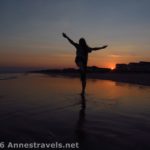 Dancing and enjoying the sunset on Holden Beach, North Carolina