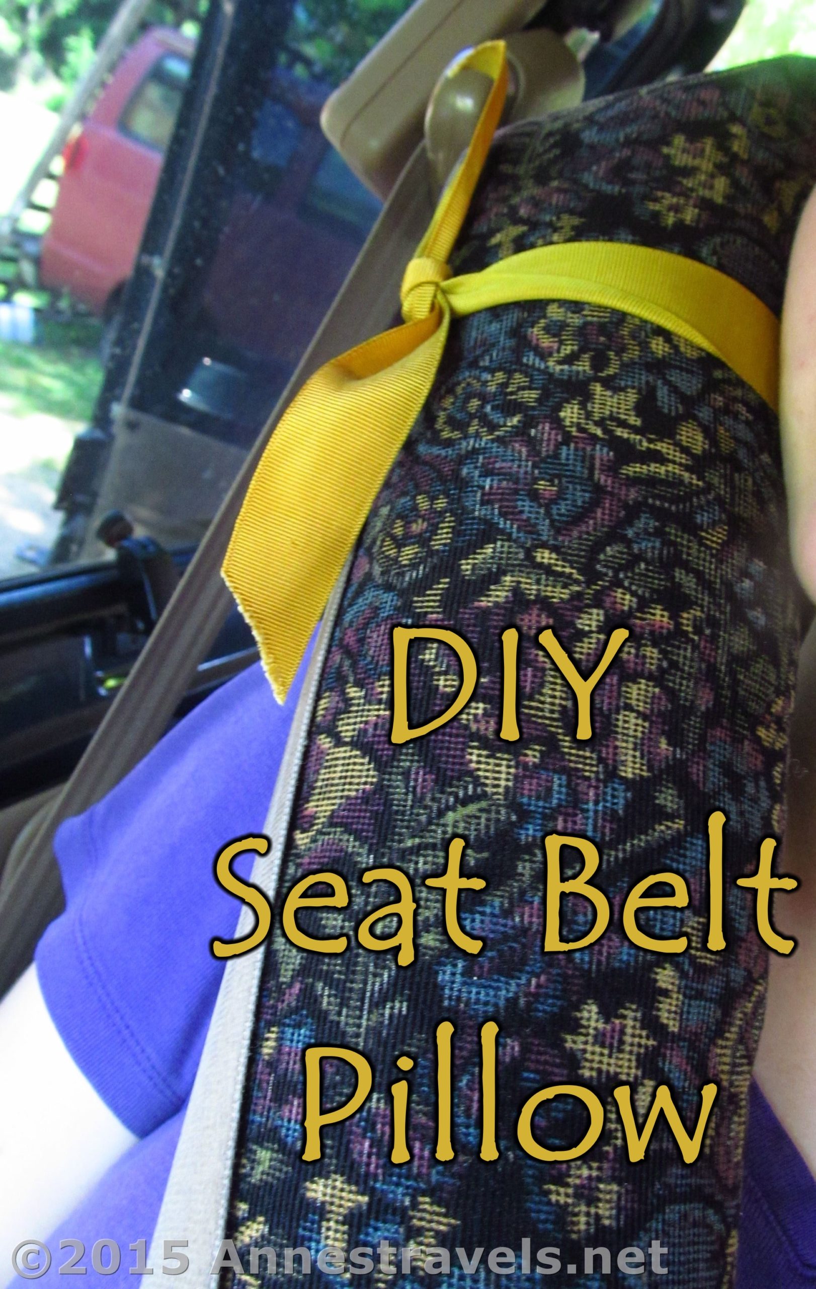 How to make your own seat belt pillow for sleeping while traveling by car