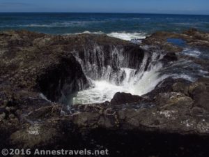 Thor's Well about 30 minutes after high tide, Cape Perpetua, Oregon