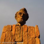 The bronze statue of Abraham Lincoln at the Summit Rest Area - the highest point on I-80 - between Cheyenne and Laramie, WY.