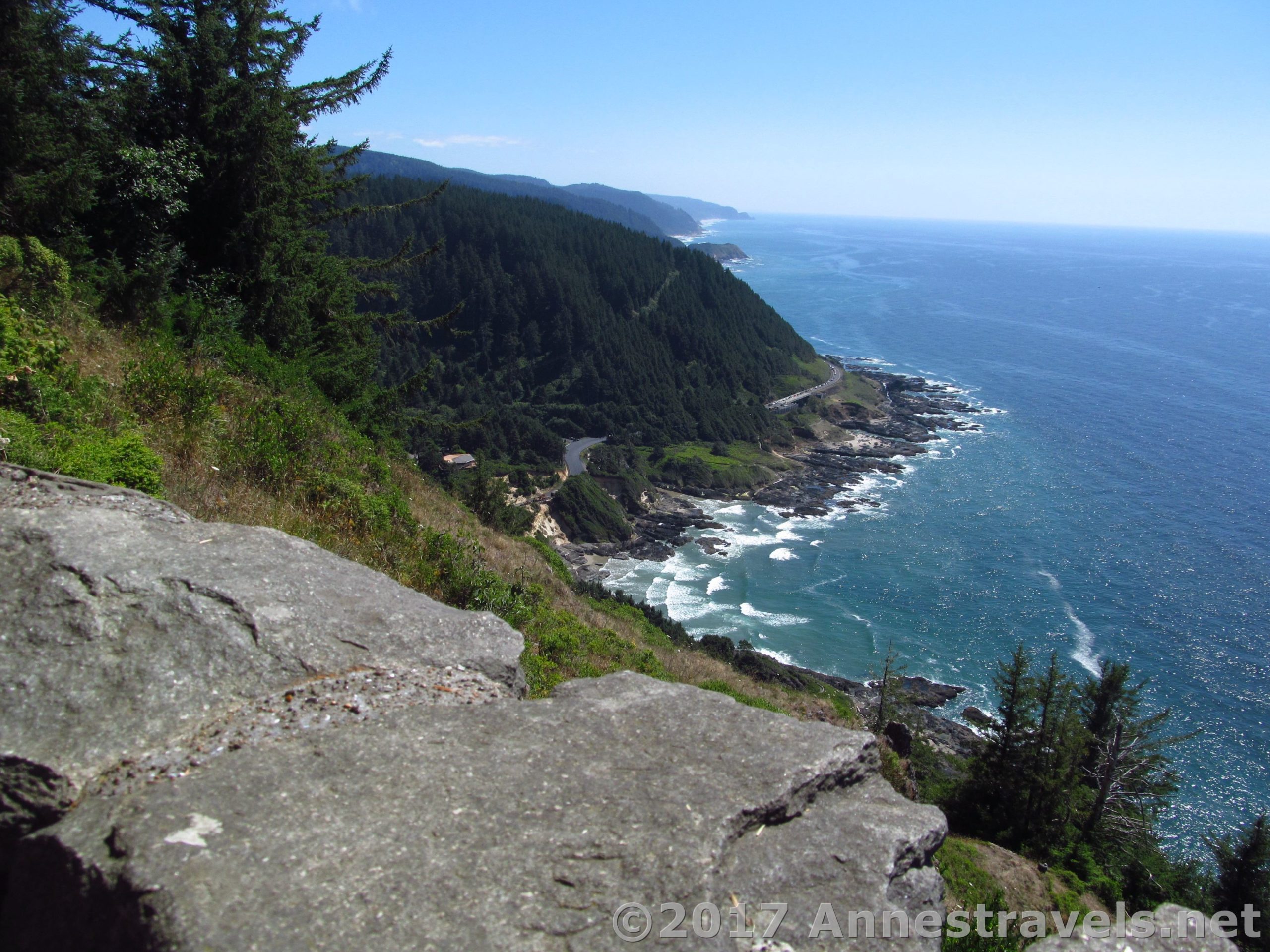 Cape Perpetua as seen from the Stone Shelter atop the nearby headland. Oregon.