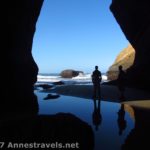 Reflections in the sea arch in the Punchbowl, Oregon