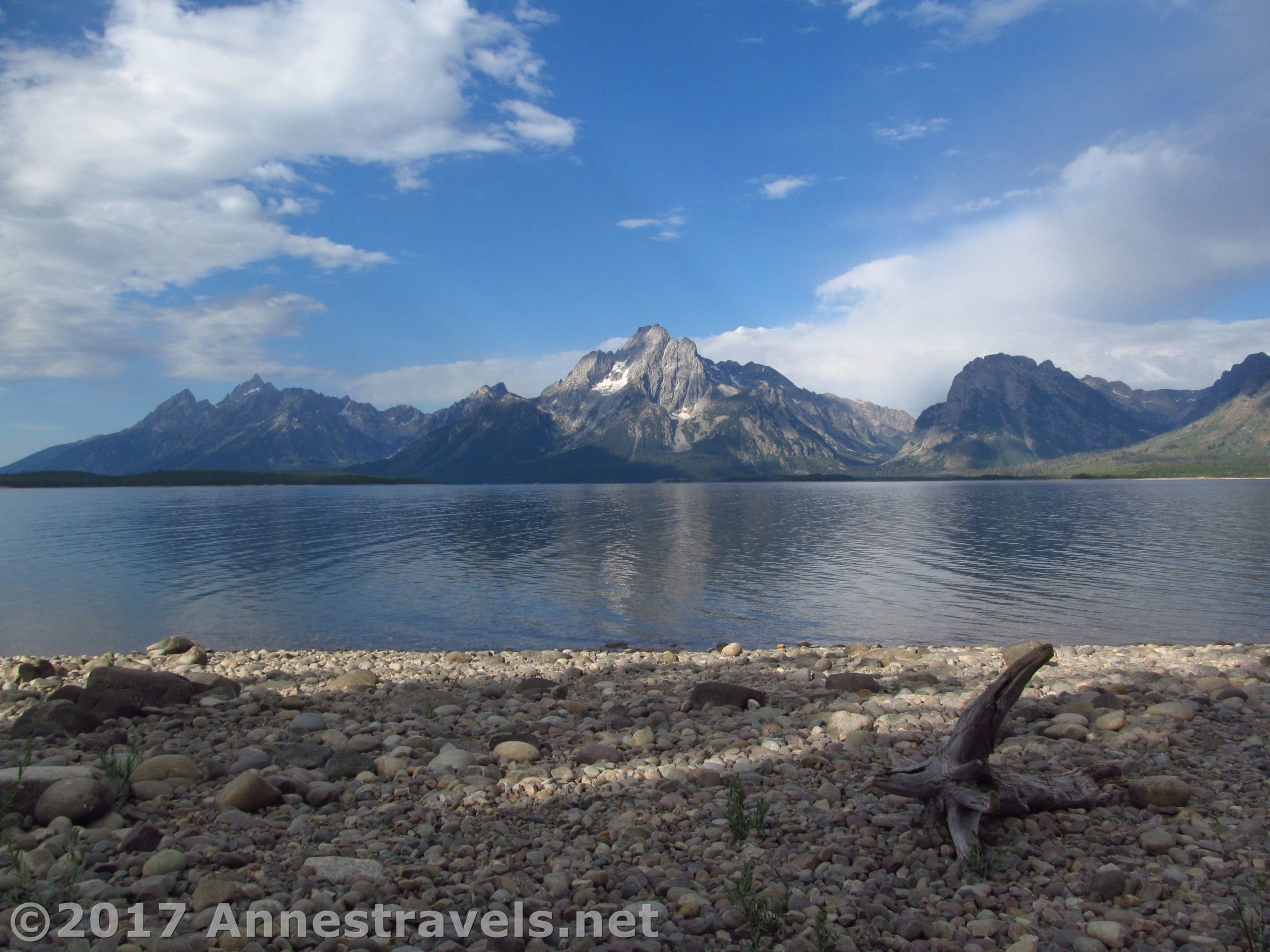 Views of the Tetons across Jackson Lake from the Lakeshore Trail, Grand Teton National Park, Wyoming
