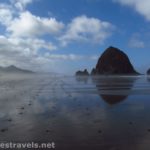 Walking toward Haystack Rock near Cannon Beach, Oregon