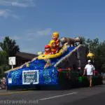 A float depicting floating down the river on a rubber raft in the Days of '47 Parade 2016 in Salt Lake City, Utah