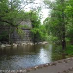 The remains of two old rail trestles along the Ontario Pathways Rail Trail south of Phelps, New York