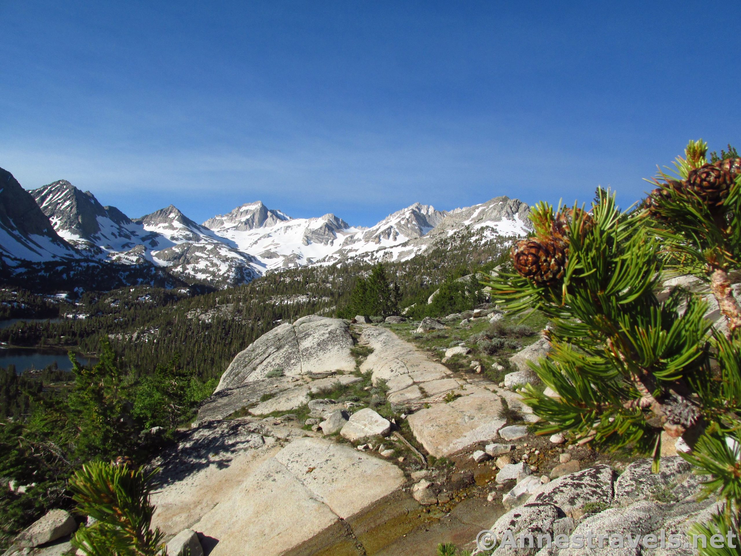 Views over the Little Lakes Basin en route to Mono Pass, Inyo National Forest, California