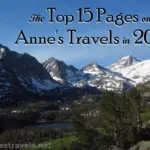 The most popular pages on Anne's Travels in 2017. Photo of the Little Lakes Basin from the Mono Pass Trail, California