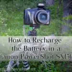How to recharge the battery in a Canon PowerShot SX150 to fix the time and date