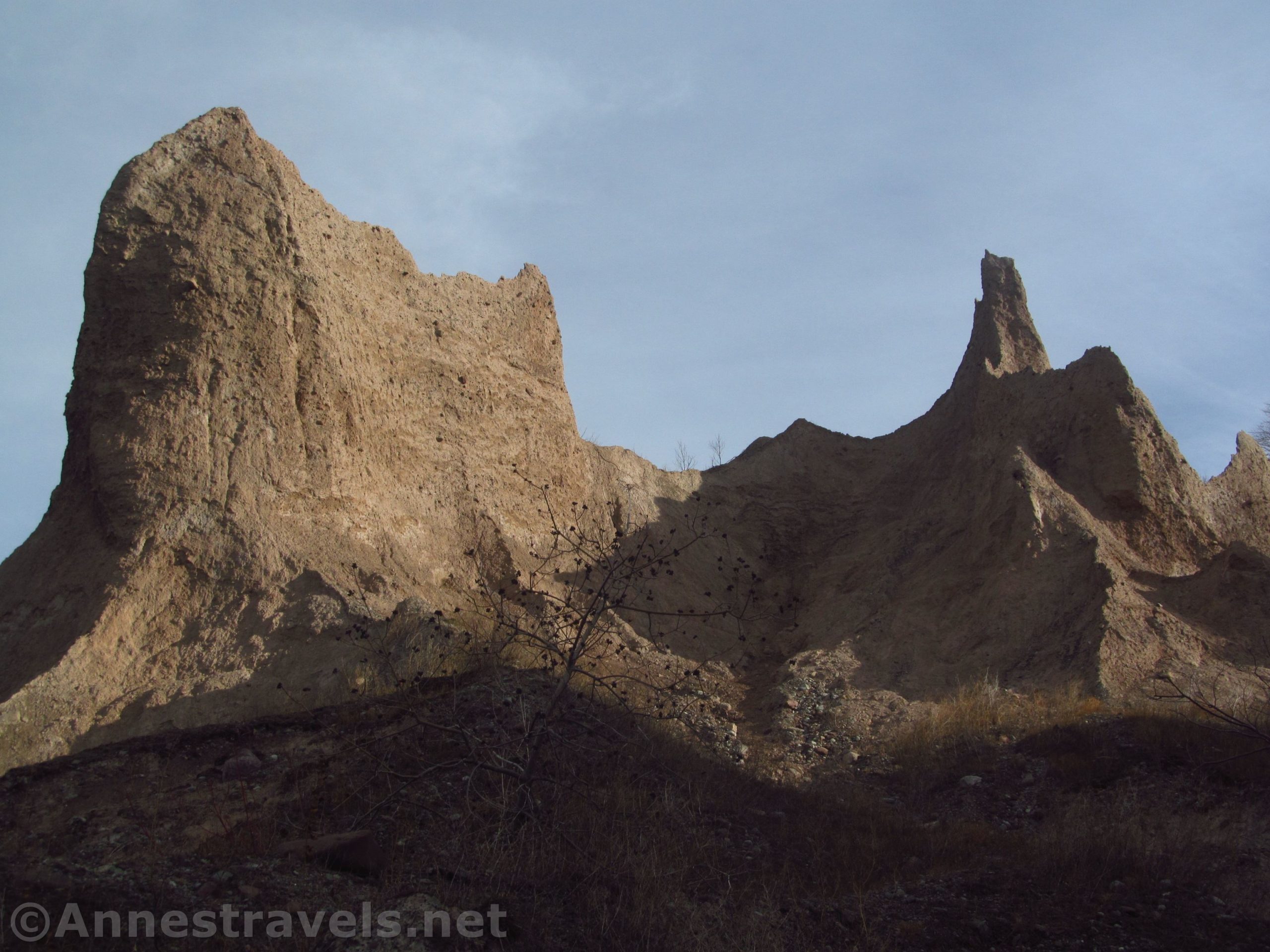 Eroded badland formations at Chimney Bluffs State Park, New York