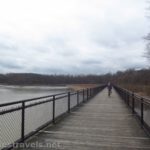 Biking the boardwalk at Turning Point Park along the Genesee Riverway Trail in Rochester, New York