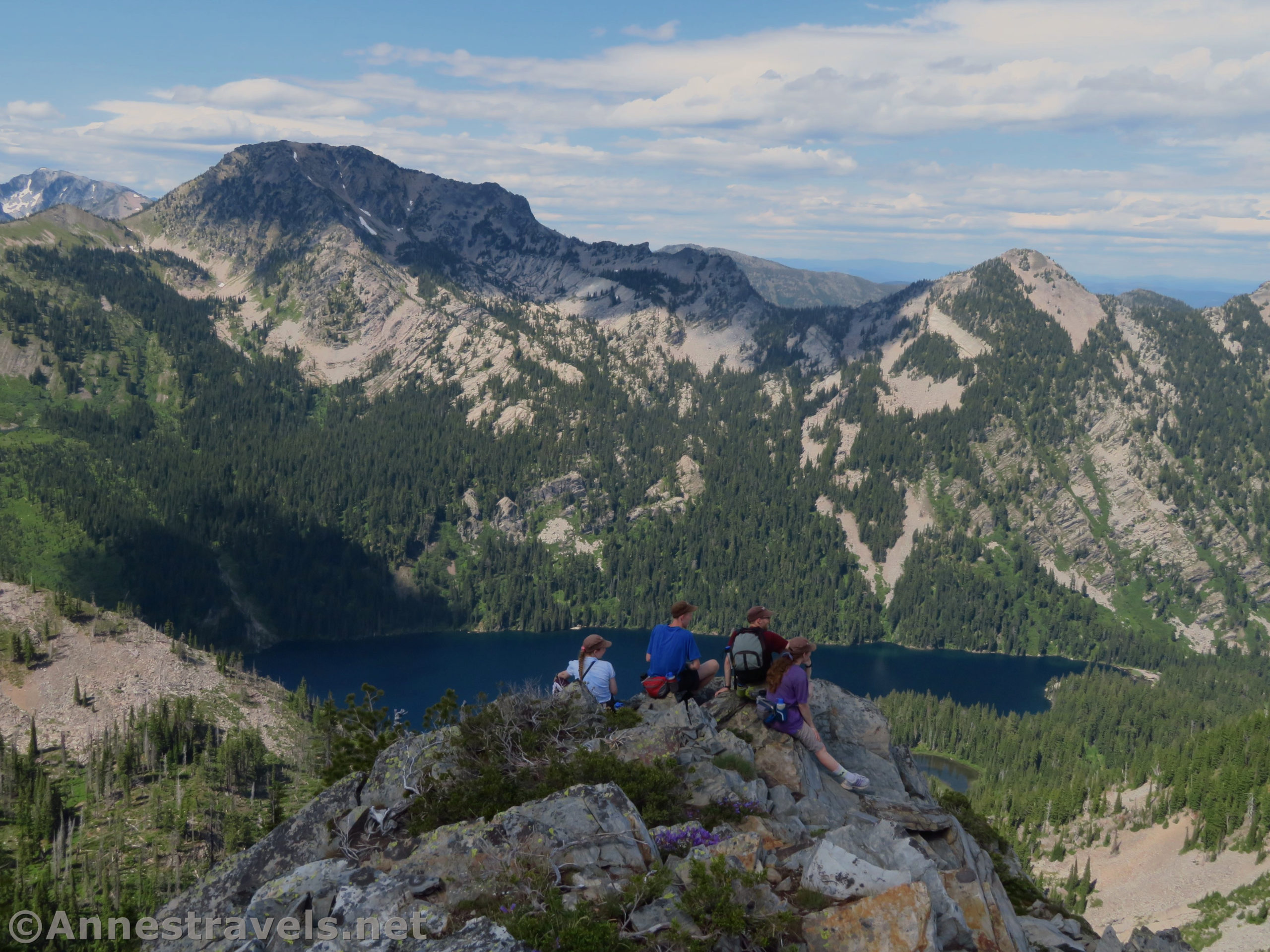 Climbing Goat Peak near Wanless Lake