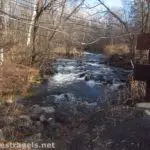 Waterfalls on Irondequoit Creek near the bridge in Philbrick Park, Penfield, New York