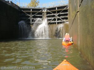 Kayaks in Lock 33 on the Erie Canal, Pittsford, New Yrk