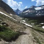 Looking down on Preston Park and Reynolds Mountain from the Siyeh Pass Trail, Glacier National Park, Montana