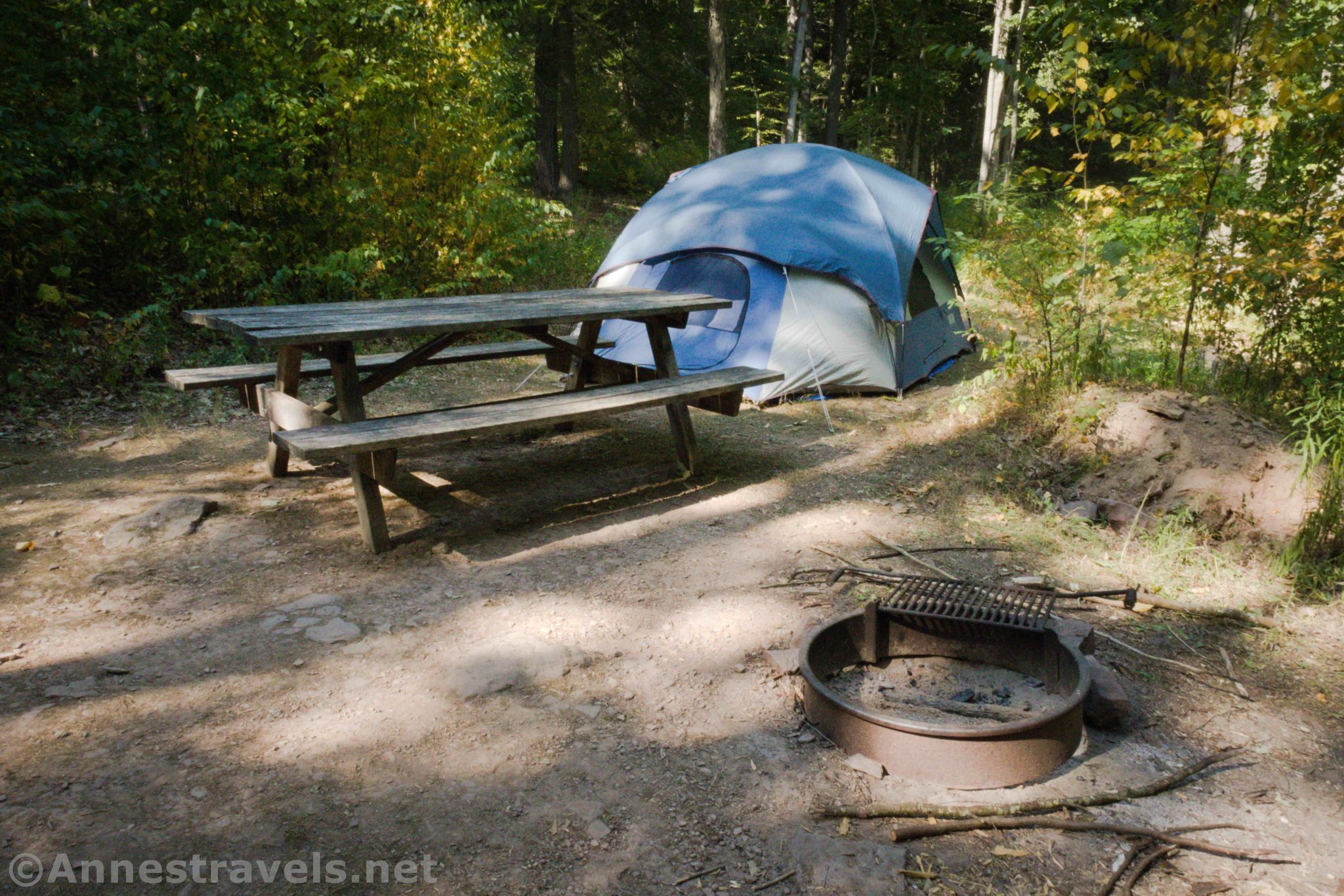 Tent, Picnic Table, and Fire Ring Anne's Travels